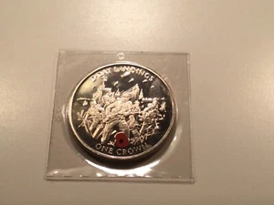 Gibraltar 1 Crown Münze.D-Day Landings 60th Anniversary.Coloured Poppy.2004 - Bild 1 von 1