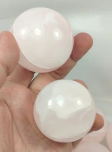 Polished UV Reactive Pink Calcite Balls/Spheres from Afghanistan 9pcs - Picture 1 of 8