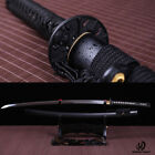 Hand Forged 1095 Steel Unokubi-zukuri Blade Japanese Samurai Katana Sword Black