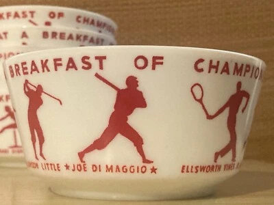 Vintage 1937 Wheaties Breakfast of Champions Milk Glass Premium Cereal Bowl  - Image 1 of 4