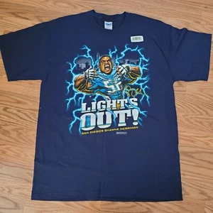 SHAWNE MERRIMAN LIGHTS OUT TSHIRT LG 2008 SAN DIEGO CHARGERS New - Picture 1 of 4