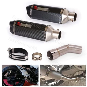 For Suzuki SV650 2003-2015 Exhaust System Muffler Tips Slip On Connect Mid Pipe - Picture 1 of 15