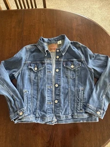 Levis Jean Jacket Youth Sz XL (18-20) Med Blue Trucker American Classic Denim - Picture 1 of 7