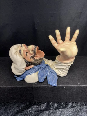 A Very Unique Vintage Chef Wine Bottle Holder MCM Resin/Chalkware With Bottle. - Image 1 of 4