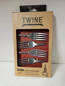 Twine Rustic Elegance Chateau Reusable Cheese Markers -Set Of 4 NIB - Picture 1 of 2