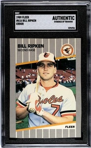 Tarjeta de error Fleer #616 1989 Bill Ripken Cut FF SGC auténtica  - Imagen 1 de 2