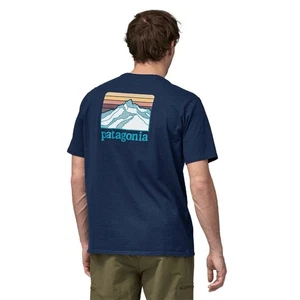 Camiseta Patagonia Line Logo Ridge Pocket Responsibili-Tee Mountain Azul Marino Mediana  - Imagen 1 de 4