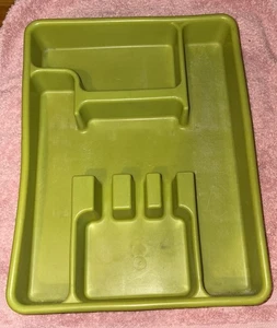 Vintage Lustro-Ware GreenSoft Kunststoff Besteck Tablett T-2, geteilt Silberbesteck 1950 - Bild 1 von 3
