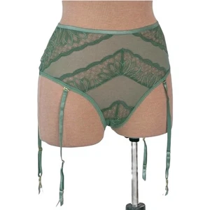 Garter Panties Womens 1X Crotchless Lacy Sexy Lingerie Valentine's Day Romantic - Picture 1 of 5