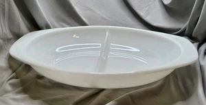Vintage weiße Pyrex geteilt Servierschale - Bild 1 von 15
