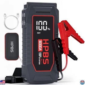 3000A Autobatterie Starthilfe für 10L Gas & 8L Dieselmotoren, 12V tragbar - Bild 1 von 6