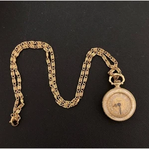 Vintage Sheffield Anhängeruhr römische Ziffern zum Aufziehen. funktionstüchtig mit Kette - Bild 1 von 5