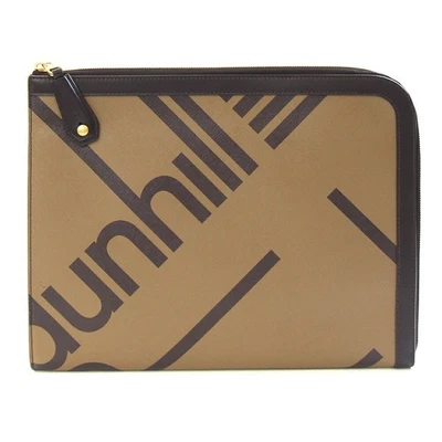Dunhill Large Zip Folio Clutch Bag DU19R3865SC231, Camel, Dark Brown, PVC, - Image 1 of 4