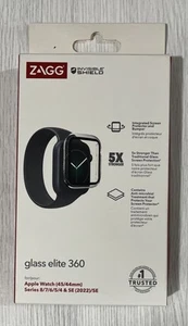 ZAGG Glass Elite 360 Bumper Screen Protector Apple Watch SE/8/7/6/5/4, (45/44mm) - Picture 1 of 1