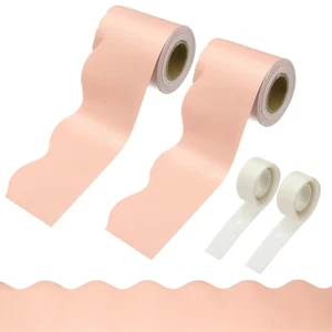 2 Rolls Bulletin Board Borders, 65.6ft Light Orange Border - Picture 1 of 6