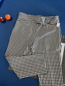 Pantalone Maurices Capri taglia XL nero/bianco cintura a scacchi accento elasticizzato - nuovo - Foto 1 di 10