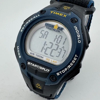 Timex Reloj Digital Cuarzo Ironman Hombre 100m Azul Negro Alarma Cronógrafo Batería Nueva Foto 1 de 4