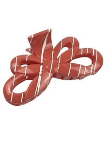 Bow Hair Claw Clips Women Accessory Size Large color orange splatter style - Picture 1 of 10