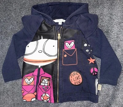 Suéter Little Marc Jacobs Cremallera Completa Bebé Niña Talla 12 Meses Azul Marino  Foto 1 de 4