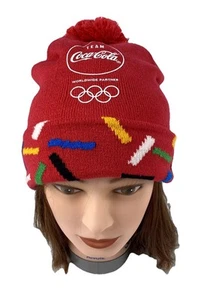 Team Coca-Cola Coke Olympic Worldwide Partner Beanie Hat Red - Picture 1 of 7