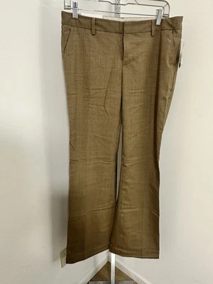 Pantalones de vestir GAP marrón a cuadros pierna recta para mujer talla 6 largo cadera calce colgado Foto 1 de 4