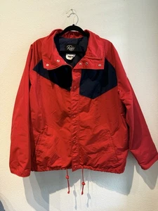 Vtg 80s ROFFE Men's Sz L Ski Jacket Navy & Red Winter Puffer Coat Goretex - Picture 1 of 17