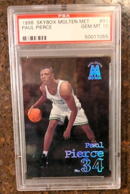 1998 SKYBOX MOLTEN METAL PAUL PIERCE #91 PSA 10 Rookie RC HOF KU CELTICS Gem  - Image 1 of 2