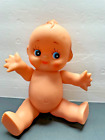 Vintage lalka Kewpie 8" wysoka gumowa niemowlę wyprodukowana na Tajwanie niebieskie oczy spiczaste palce
