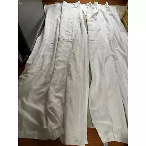 2 West Elm linen Blackout Drapes Curtains off white lined 48x108” panels set - Picture 1 of 19
