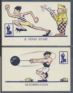 Circa 1910 Shot Put Sprinter 2 zapatos deportivos publicidad sin usar PPC - Imagen 1 de 2
