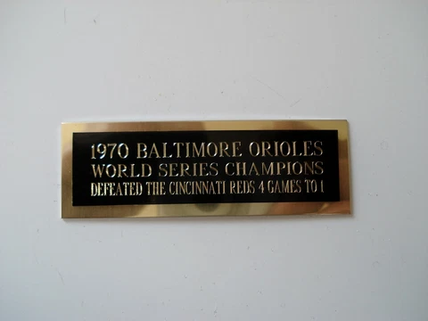 Baltimore Orioles Baseball Card 1970 World Series Card Plaque Nameplate 1" X 3" Cover