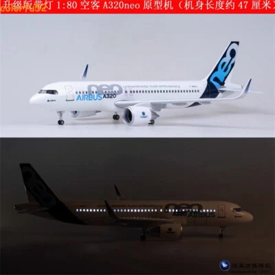 NEW 1/80 Airbus A320neo Passenger Plane Model Airplane W/Voice Controlled Lights - Image 1 of 4