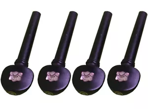 4pcs 4/4 Violin new Peg Ebony Wood Shell Flower Inlay Violin Pegs Accessories - Picture 1 of 1