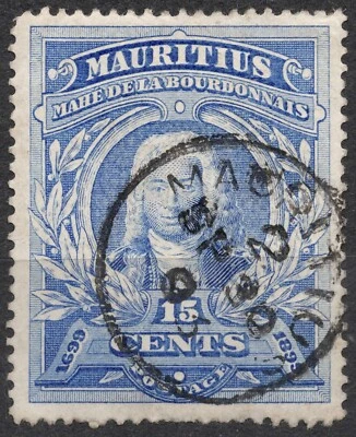Mi:#90 SG136 1899 15 cent Admiral Mahé de la Bourdonnais , used Foto 1 de 2
