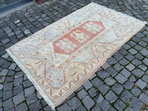 Vorleger, Türkischer Teppich, Vintage Teppich, Handgefertigter Teppich, Wollteppich Carpet | 4,0 x 6,3 ft - Bild 1 von 11