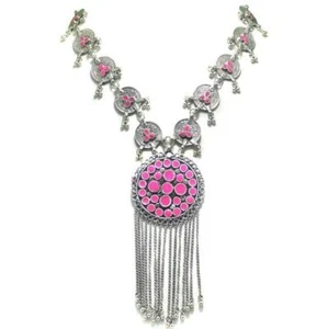 German Silver Meenakari Necklace Set Traditional Jewelry Set For Women - Picture 1 of 13