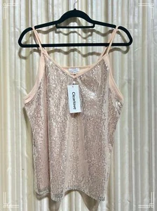 Clearlove Tanktop mit Pailletten - Roségold, Größe XL - Bild 1 von 3