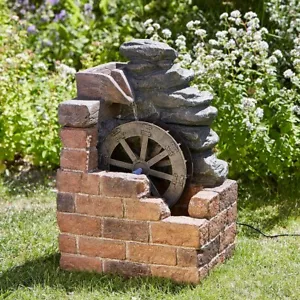 Solar Power Outdoor Heywood Mill Water Fountain Feature | Garden Decoration - Picture 1 of 5