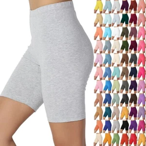 TheMogan S~3X Mid Thigh Stretch Cotton High Waist Active Bermuda Short Leggings - Picture 1 of 370