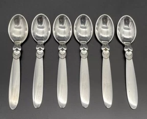 Set di 6 cucchiai mezza tazza argento sterling Georg Jensen cactus ottimo cond senza mono - Foto 1 di 10