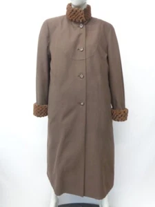 SHOWROOM NEW SHEARED NUTRIA FUR LINED RAINCOAT COAT W/HOOD WOMEN WOMAN SIZE 6 S - Picture 1 of 8