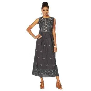 Maxi Vestido Bordado Para Mujer LaBellum by Hillary Scott TALLA M NUEVO - Imagen 1 de 7