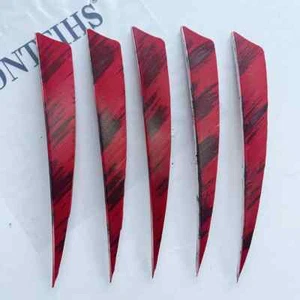 50 Pcs ONTFIHS 5Inch Shield Arrow Feathers Archery Fletches Ink Painting RW LW - Picture 1 of 20