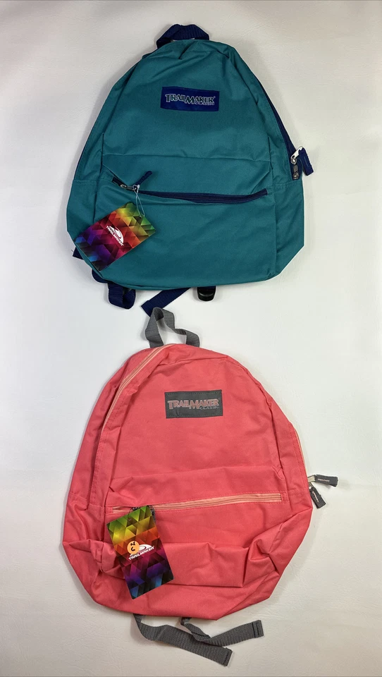 Trailmaker Juego Clásico-2 Mochilas Escuela Senderismo Camping Verde y Rosa NUEVO. Foto 1 de 4