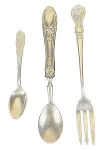 Antique 800 Silver Flatware Westmoreland FESSENDEN & 800 German Silver (3) 65g - Picture 1 of 15