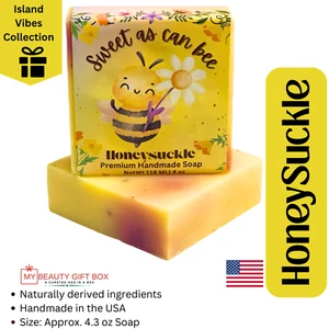 Sweet As Can Bee Scented Handmade Soap In Honeysuckle 4 oz - Picture 1 of 4