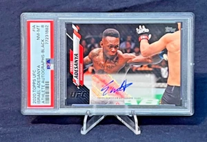 Israel Adesanya 2020 Topps UFC Athlete Autograph - Black Auto /50 PSA NM-MT - Picture 1 of 3