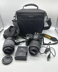 Nikon D3200 DSLR Camera Kit Bundle 18-55mm Lens Battery Charger USB Cable & Bag - Picture 1 of 24