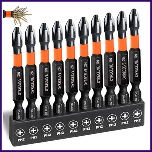 Paquete de 10 brocas Phillips #2 magnéticas de impacto 2 brocas Phillips - brocas PH2 Premium S2 - Imagen 1 de 10