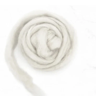 WORLD OF WOOL Carded Corriedale Needle Wet Felting Wool Roving Spinning White Chalk 10-100g
